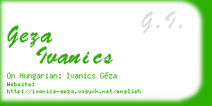 geza ivanics business card